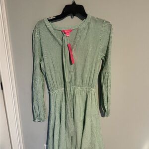 Lilly Pulitzer Carla Long Sleeve Dress Size 6 Spearmint Harbor Stripe NWT